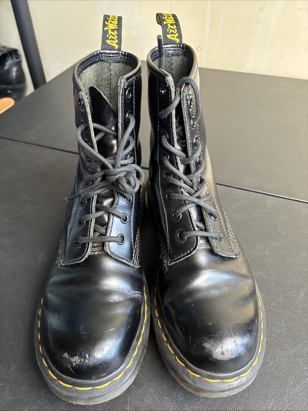 Dr. Martens 1460 Black Smooth Leather Combat Boots US Men 7 Women 8 UK 6 EU 39